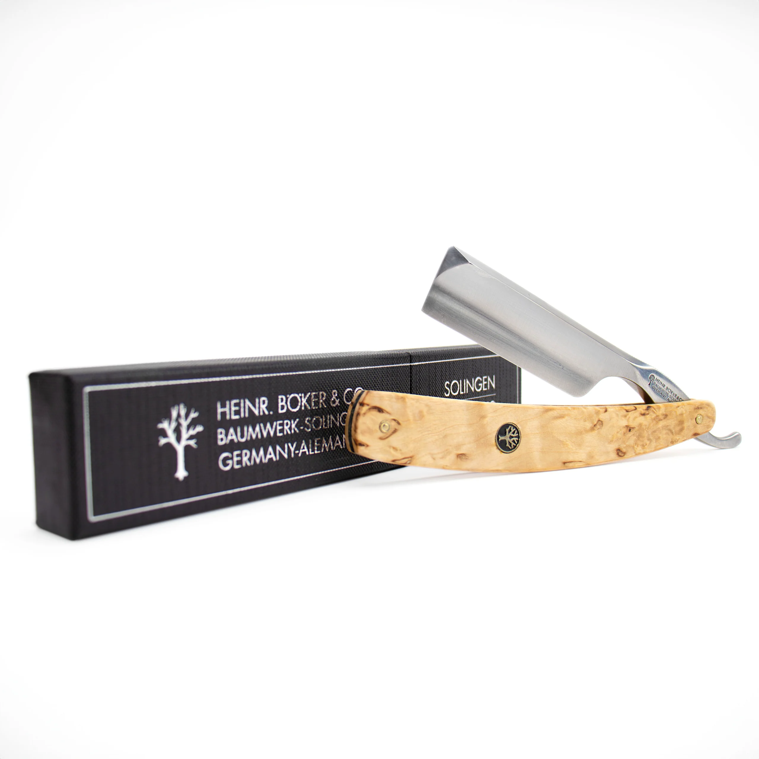 Le célèbre Curly Birch - Rasoir droit Boker 6/8