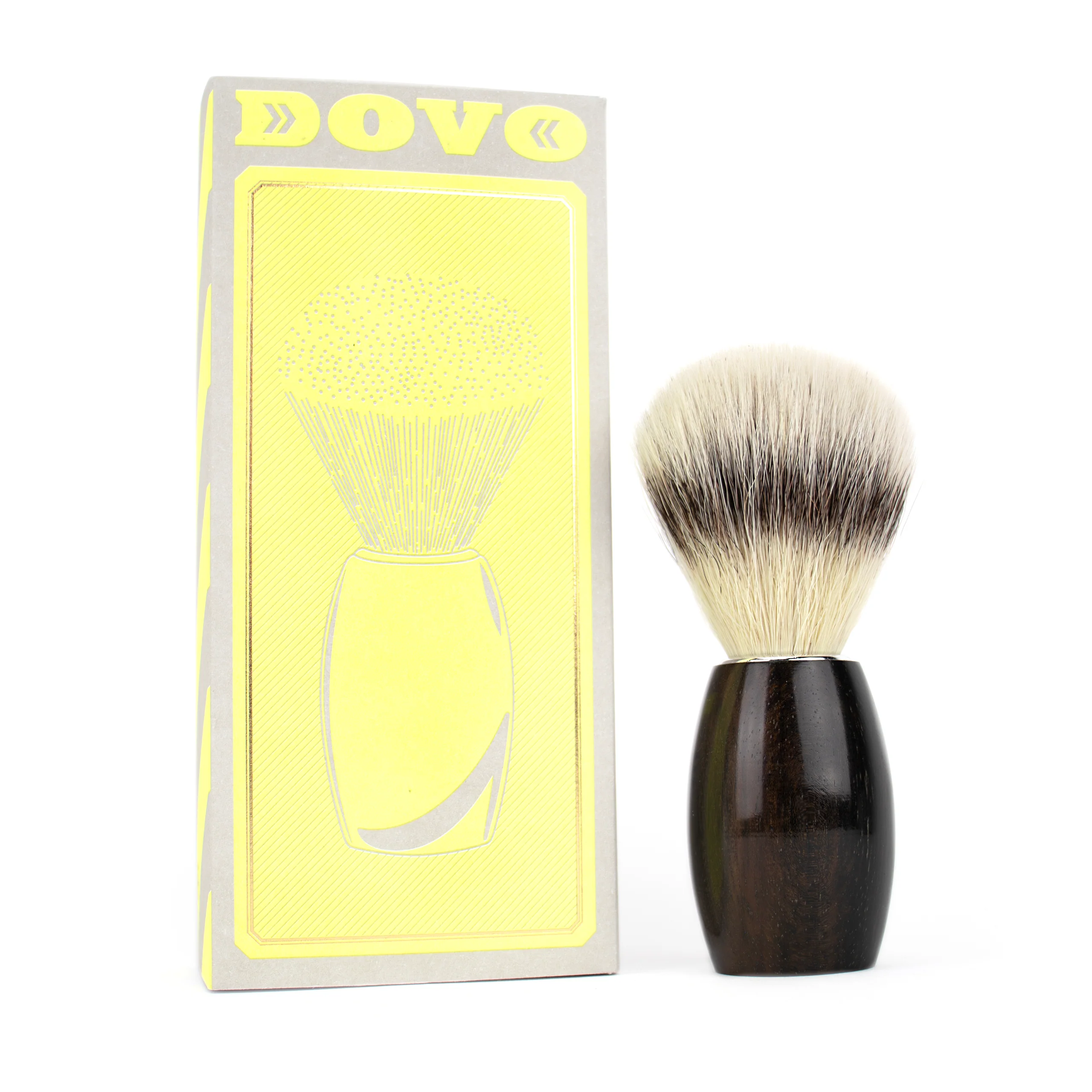 Blaireau à raser Dovo Fibre Silver Tip manche ébène - poils de blaireau
